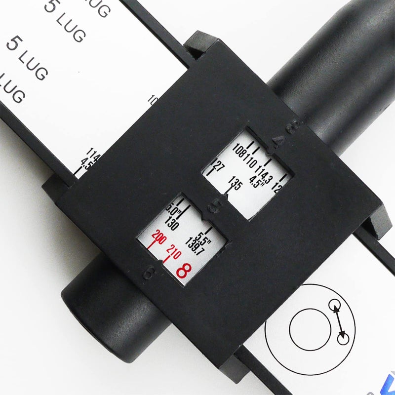 WHEEL CONNECT PCD Gaugeï¼ŒWheel/Rim Bolt Pattern Measuring Tool, PCD Ruler, Sliding Caliper for 4 5 6 8 Holes - Image 5